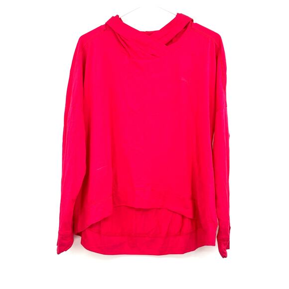 Puma Size XL Pink‎ Jersey Knit Pullover Cowl Neck Hoodie Outerwear Light Shirt - Picture 1 of 5
